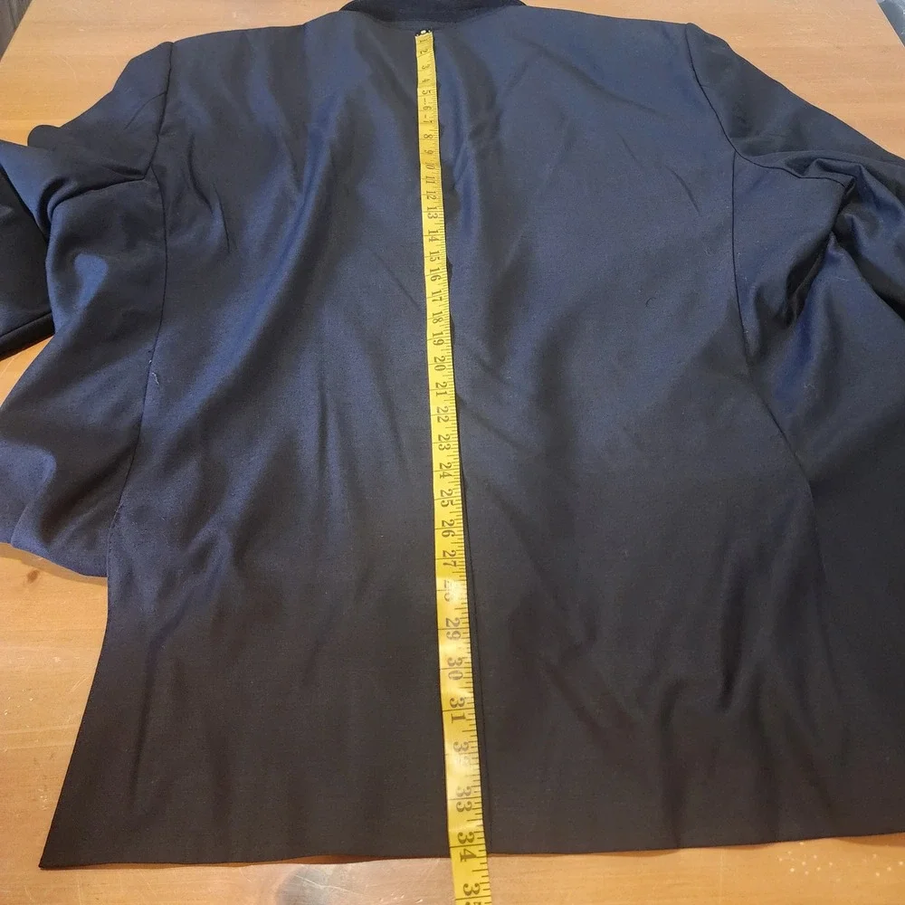 Tiglio Luxe Super 150s Wool Blazer Mens US 48L EU 56L Navy Blue Sport Coat Event